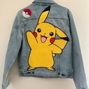 Levis X Pokemon 25th Anniversary Embroidered Vintage Fit Denim Trucker Jacket